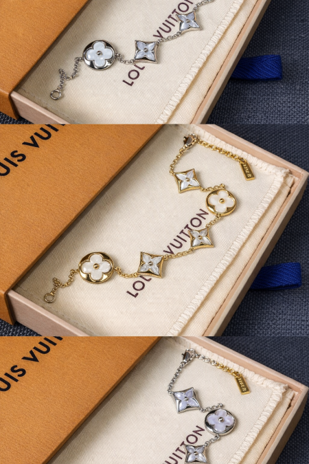 أساور LV متوفر بعده ألوان ذهبي وفضي وبنفسجي